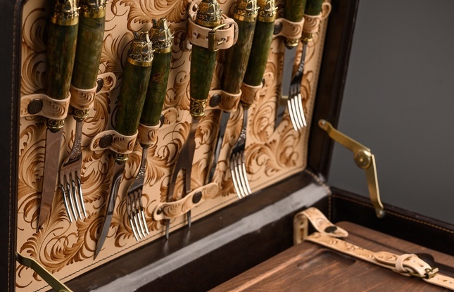 Набор для стейков №4 Карельская береза - фото №1