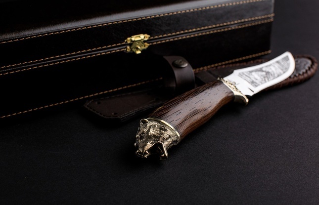 Подарочный туристический нож «Клык 2» сталь 65Х13 в футляре - фото №2