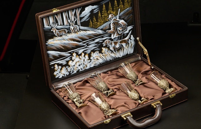 Набор лафитников «Русский Лес "  (6 шт.) в подарочном футляре с художественным оформлением  50 мл - фото №16