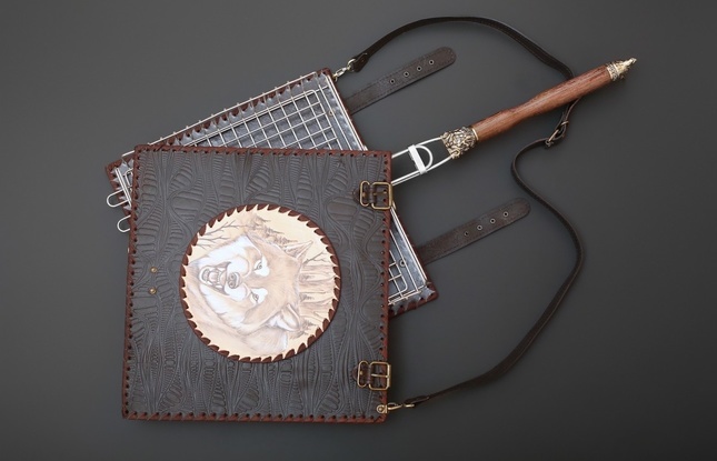 Решетка гриль "Волк кельтский узор" - фото №3