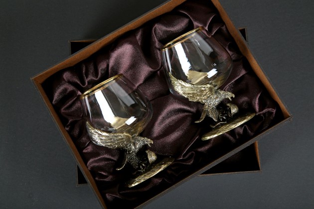 Набор бокалов для коньяка «Орел и Змей»  2 шт  в подарочной коробке 430 мл