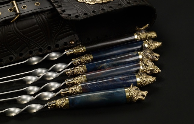 Набор шампуров в чехле "Кочевник 8 Премиум Звери лесные" - фото №2