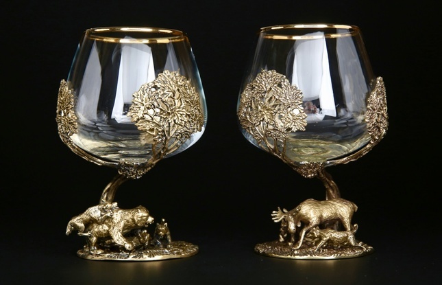 Бокал для коньяка "Охота" Лось  430 мл - фото №3