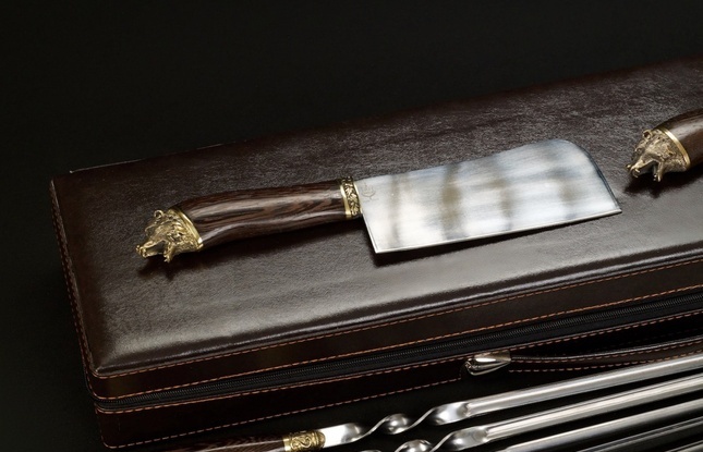 Набор шампуров в футляре «Скиф 2» Звери каменные - фото №3