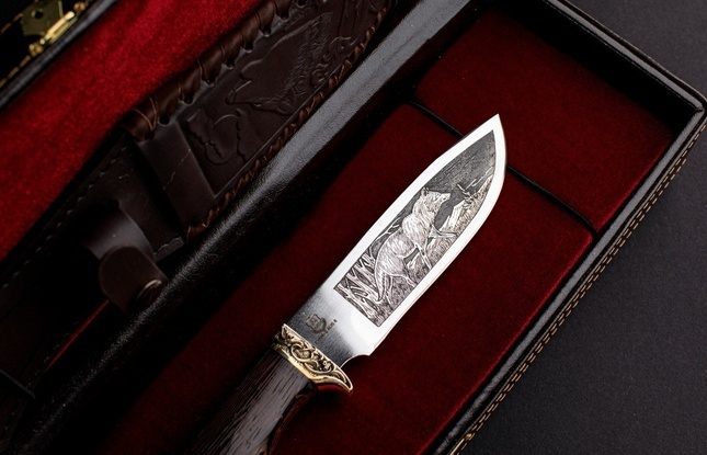 Подарочный туристический нож «Беркут» сталь 65Х13 в футляре - фото №2