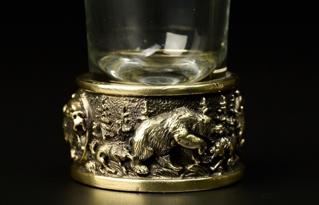 Набор стопок для текилы   "Охота на медведя""  50 мл 6 шт  в подарочном футляре с художественным оформлением - фото №11