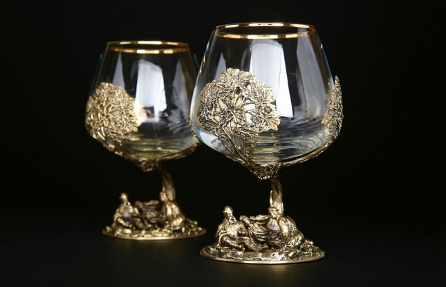 Бокал  для коньяка "Охотники на привале" 430 мл - фото №2