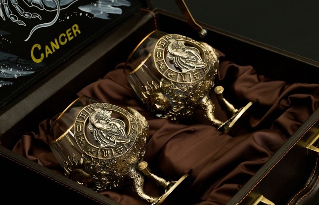 Бокал для коньяка Зодиак "Рак"  2 шт.  в подарочном футляре с художественным оформлением  430 мл - фото №2