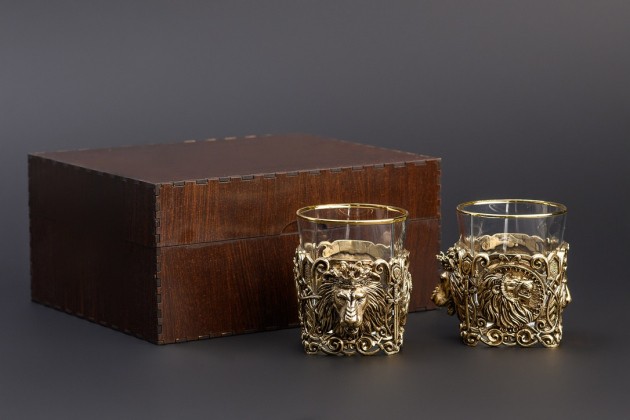 Набор стаканов для виски «Лев» в подарочной коробке