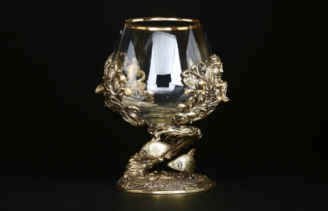 Бокал для коньяка "Рыбалка Элит "  в подарочном футляре с художественным оформлением  430 мл - фото №5