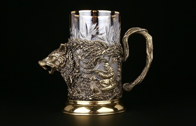 Подстаканник "Русский лес -Волк" 250 мл - фото №1