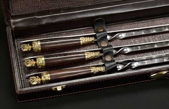 Набор шампуров в футляре «Презент 6 Державный» - фото №1