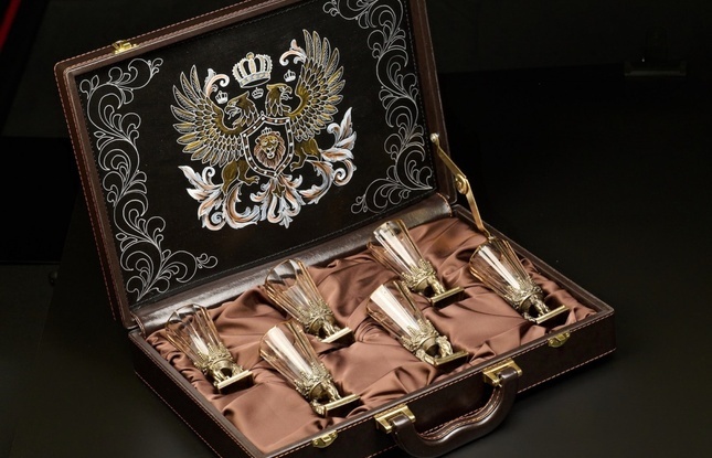 Набор лафитников «Имперский» (6 шт.) в подарочном футляре с художественным оформлением 50 мл