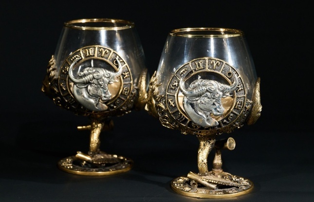 Бокал для коньяка Зодиак "Телец"  2 шт.  в подарочном футляре с художественным оформлением  430 мл - фото №5