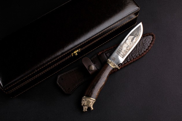 Подарочный туристический нож «Беркут» сталь 65Х13 в футляре