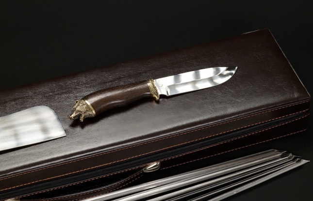 Набор шампуров в футляре «Скиф 2» Звери каменные - фото №4