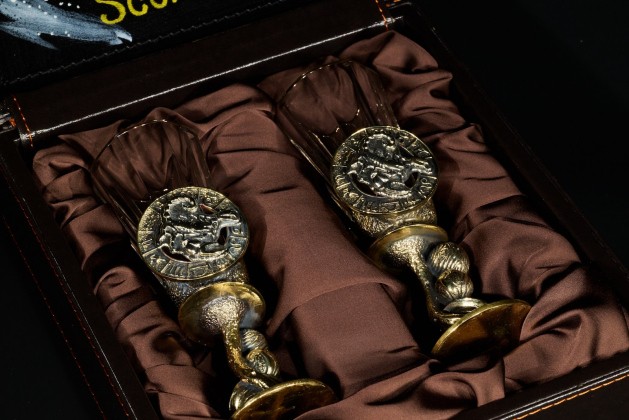 Набор лафитников для водки Знаки зодиака «Скорпион» 2 шт в подарочном футляре