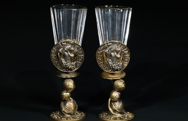 Набор лафитников для водки «Знаки Зодиака Водолей» (2 шт.) в подарочном футляре c художественным оформлением 50 мл