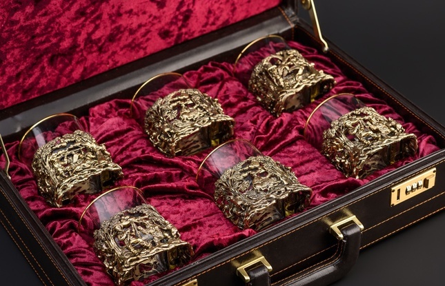 Подарочный набор стаканов для виски Охота  6шт. в подарочном кейсе 310 мл - фото №1