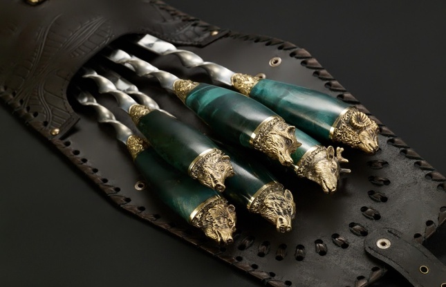 Набор шампуров в чехле "Кочевник 15 Звери большие Премиум" - фото №3