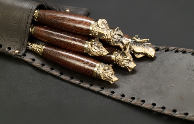 Набор шампуров в чехле "Кочевник 3 Звери Лесные" - фото №2