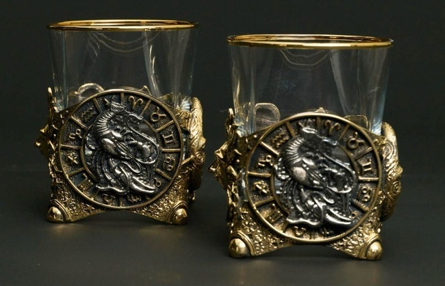 Стакан для виски Зодиак "Рак"  2 шт.  в подарочном кейсе с художественным оформлением 310 мл - фото №5