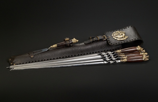 Набор шампуров в чехле "Кочевник 8 Звери лесные" - фото №1