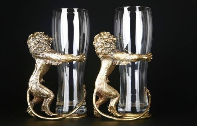 Набор пивных бокалов «Львы»  2 шт.  в подарочном футляре - фото №1