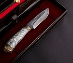 Подарочный нож «Беркут» дамасская сталь в футляре - фото №3