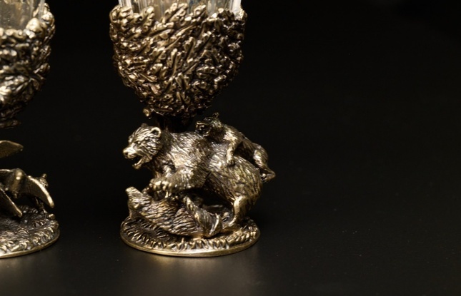 Набор лафитников «Русский Лес " 3 шт в подарочном футляре с художественным оформлением  50 мл - фото №11