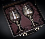 Набор бокалов для вина «Флора» (2 шт.) в подарочном футляре с художественным оформлением 450 мл - фото №2
