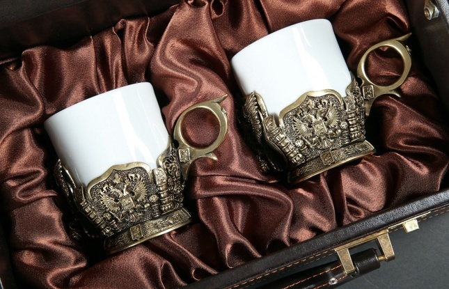 Чашка для кофе "Герб РФ" 2шт. в подарочном футляре с художественным оформлением 200 мл - фото №6