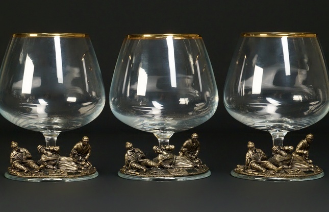 Бокал  для коньяка "Охотники на привале" эконом 430 мл - фото №2