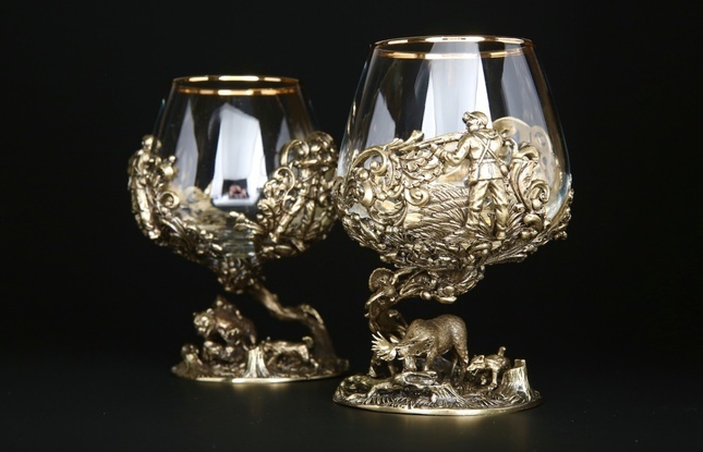 Бокал для коньяка "Охота Элит" Медведь  430 мл - фото №3