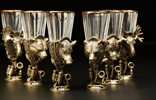 Набор рюмок-лафитников «Трофейная охота » (6 шт.) в подарочном футляре  с художественным оформлением  50 мл - фото №3