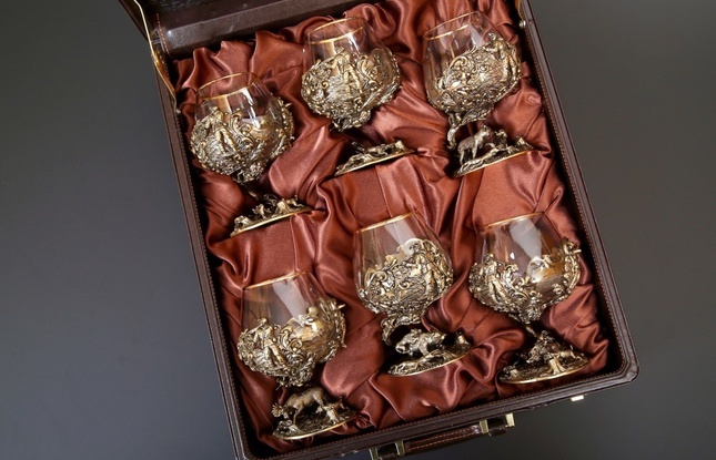 Набор бокалов  «Охота Элит»  6 шт. в подарочном кейсе с художественным оформлением  430 мл - фото №3