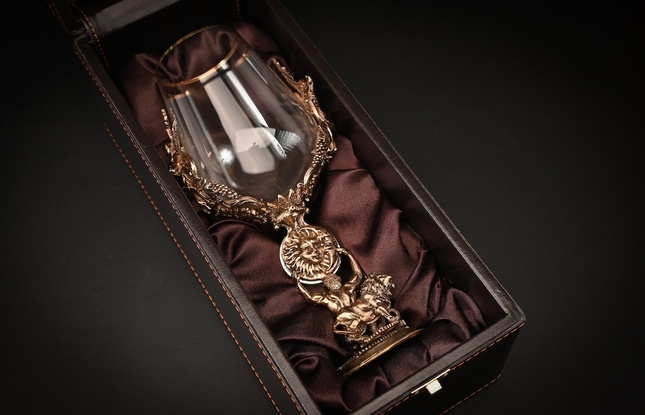 Бокал для вина "Гороскоп Лев"  1 шт.  в подарочном футляре с художественным оформлением  430 мл - фото №2