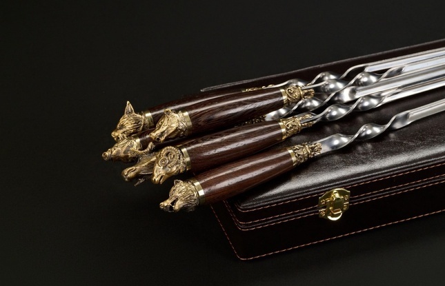 Набор шампуров в футляре «Презент 6 Звери лесные» - фото №3