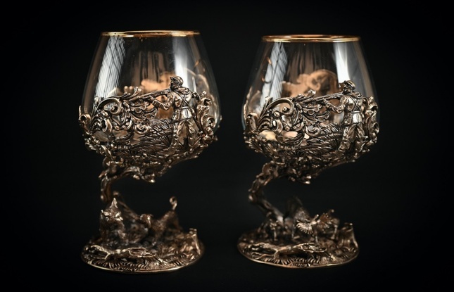 Бокал для коньяка "Охота Элит"  6 шт.  в подарочном футляре с художественным оформлением  430 мл - фото №4