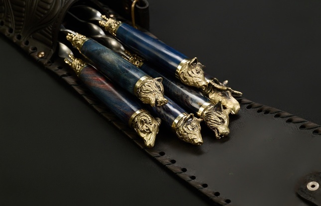 Набор шампуров в чехле "Кочевник 8 Премиум Звери лесные" - фото №5