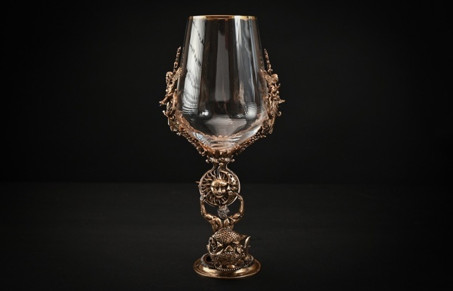 Бокал для вина "Гороскоп Рыбы"  2 шт.  в подарочном футляре с художественным оформлением  430 мл - фото №5