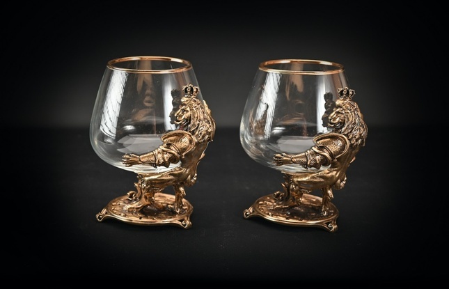 Набор бокалов  «Лев Царский»  4 шт. в подарочном кейсе с художественным оформлением  430 мл - фото №6