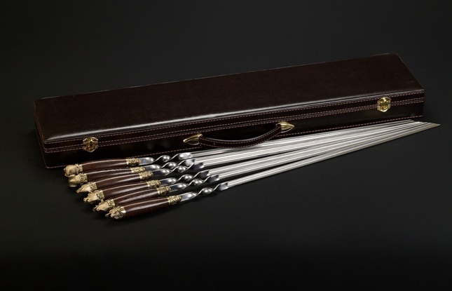 Набор шампуров в футляре «Презент 6 Звери каменные» - фото №2