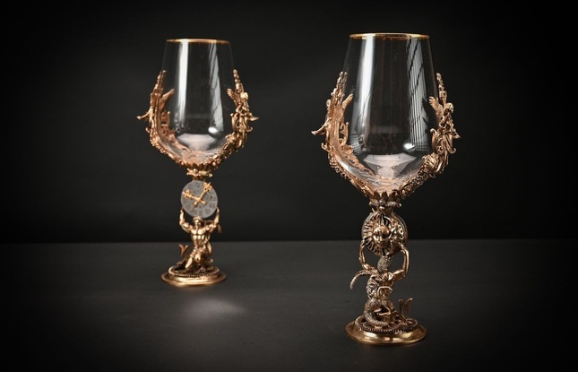 Бокал для вина "Гороскоп Козерог"  2 шт.  в подарочном футляре с художественным оформлением  430 мл - фото №4