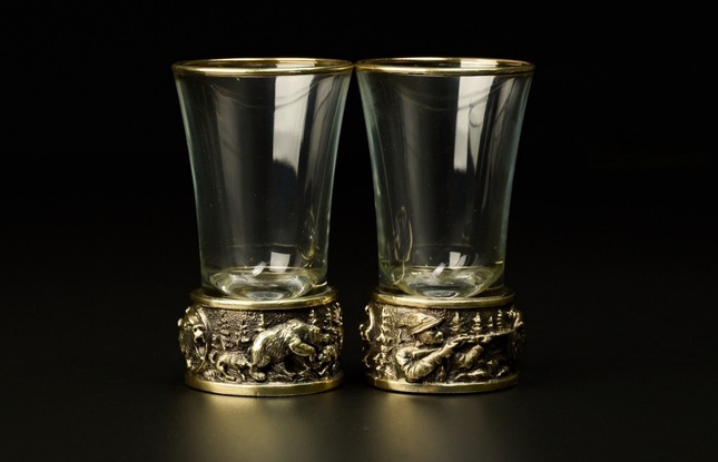 Набор стопок для  текилы "Охота на медведя"  50 мл 3 шт  в подарочном футляре с художественным оформлением - фото №15
