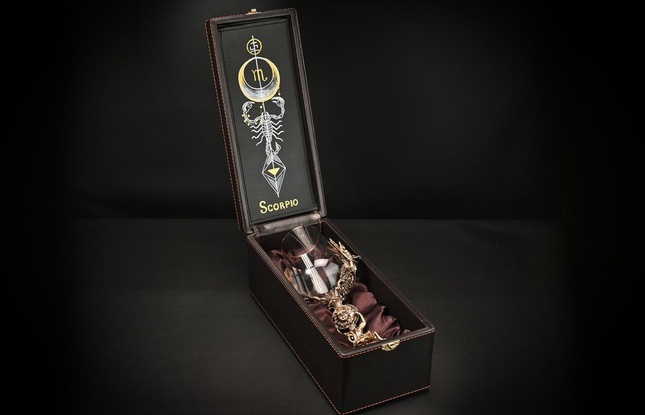 Бокал для вина "Гороскоп Скорпион"  1 шт.  в подарочном футляре с художественным оформлением  430 мл - фото №1