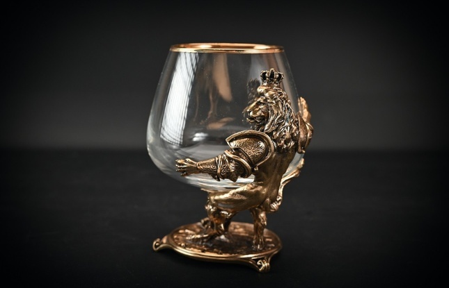 Набор бокалов  «Лев Царский»  4 шт. в подарочном кейсе с художественным оформлением  430 мл - фото №3