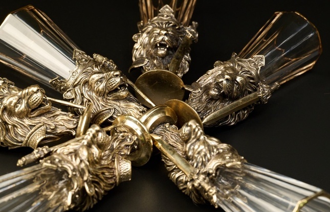 Набор рюмок-лафитников «Лев» 6 шт  в подарочном футляре с художественным оформлением  50 мл - фото №5