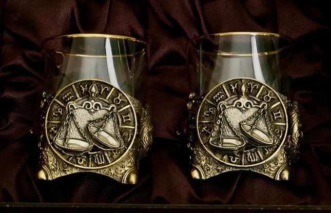 Стакан для виски Зодиак "Весы"  2 шт.  в подарочном кейсе с художественным оформлением 310 мл - фото №4