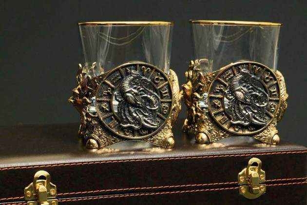 Стакан для виски Зодиак  "Рак" 2 шт в подарочном футляре 